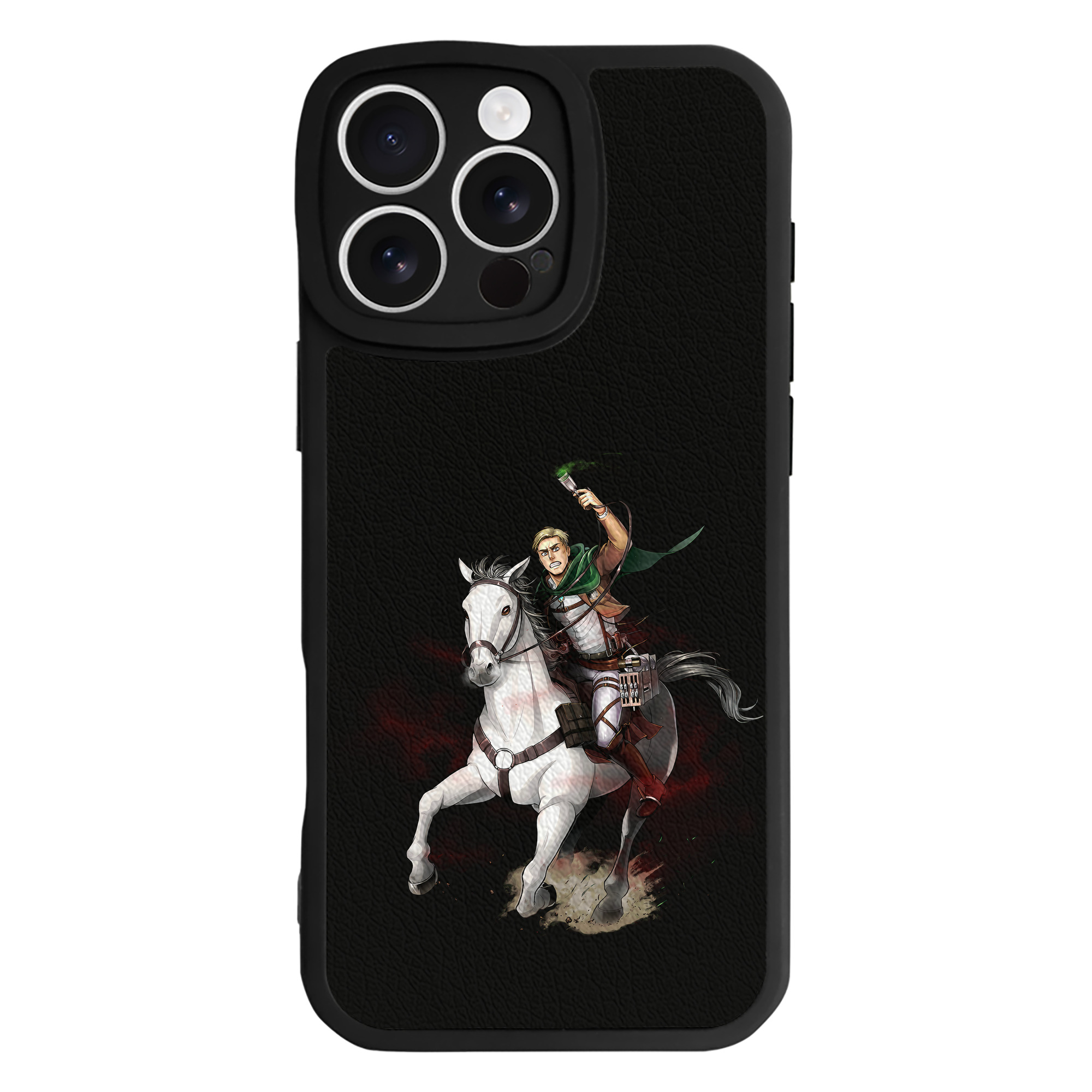（画像用） 進撃の巨人 エルヴィン・スミス Attack on Titan Erwin Smith 【iPhone 16シリーズ対応】シリコンスマホケース（レザー調） 材質：シリコン